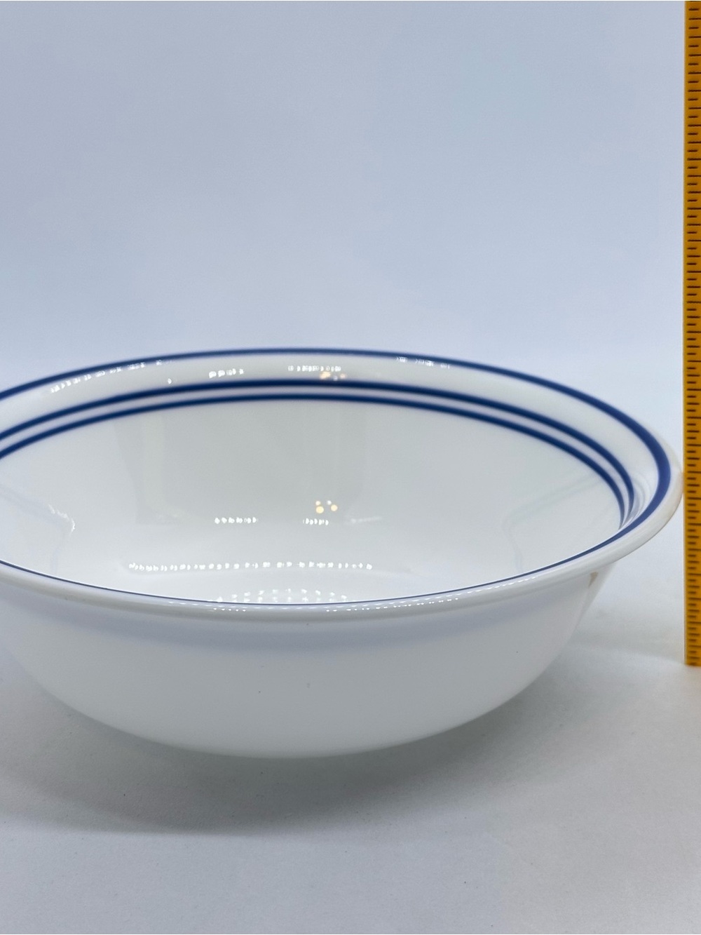 Set of 4 Corelle Vitrelle Classic Cafe Blue Soup Cereal Bowls w/ Stripes 6.25" - Picture 9 of 9